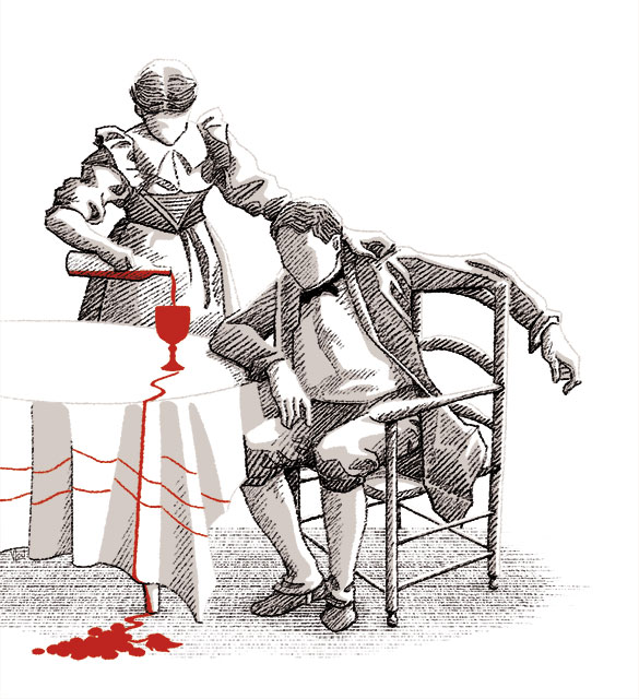 Illustration de Vlou pour la couverture du roman policier Le mariage de Lamy-Fritz, de Gabriel Schoettel Illustration de Vlou pour la couverture du roman policier Le mariage de Lamy-Fritz, de Gabriel Schoettel